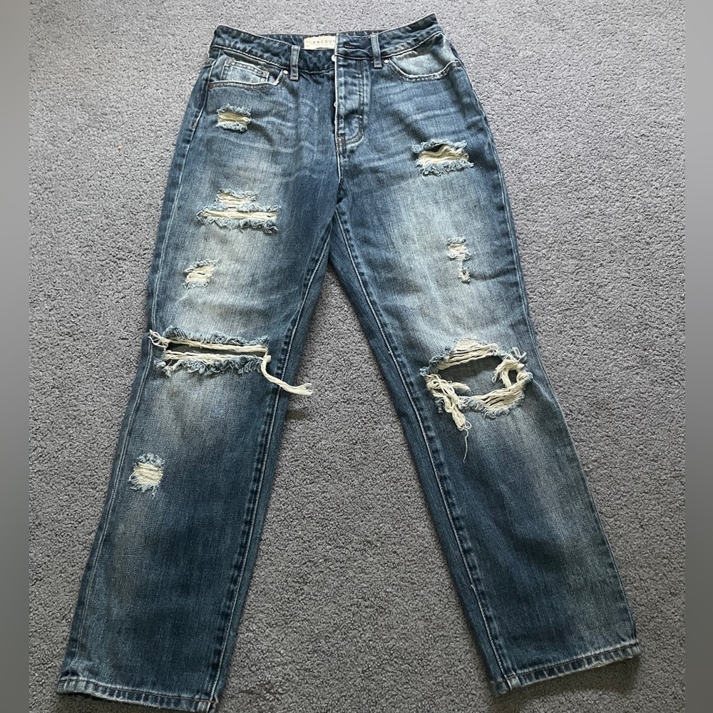 PacSun Distressed High Rise Mom Jeans